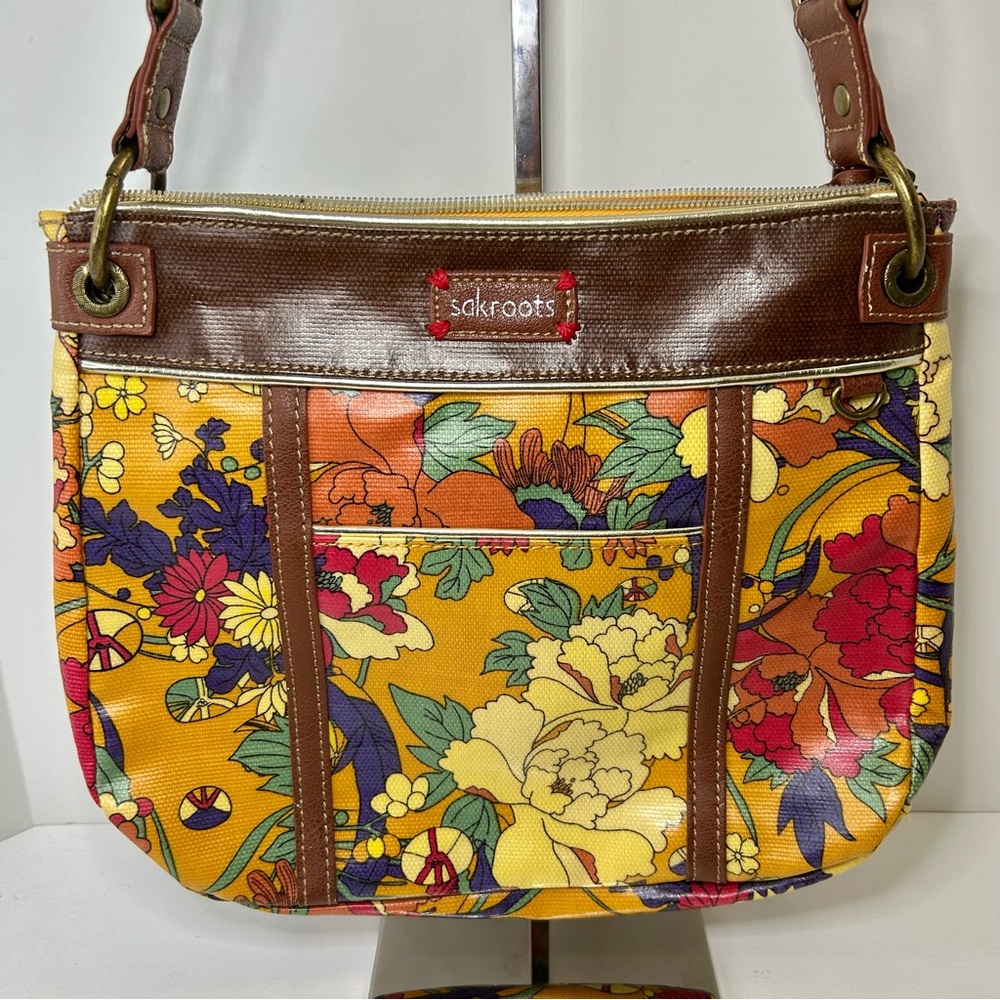 Sakroots Floral Bohemian Embroidered Strap Crossbody Bag